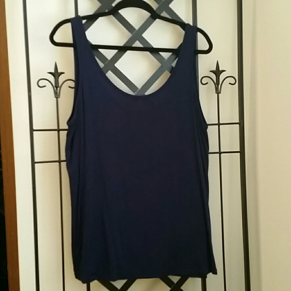 Lane Bryant navy double scoop tank